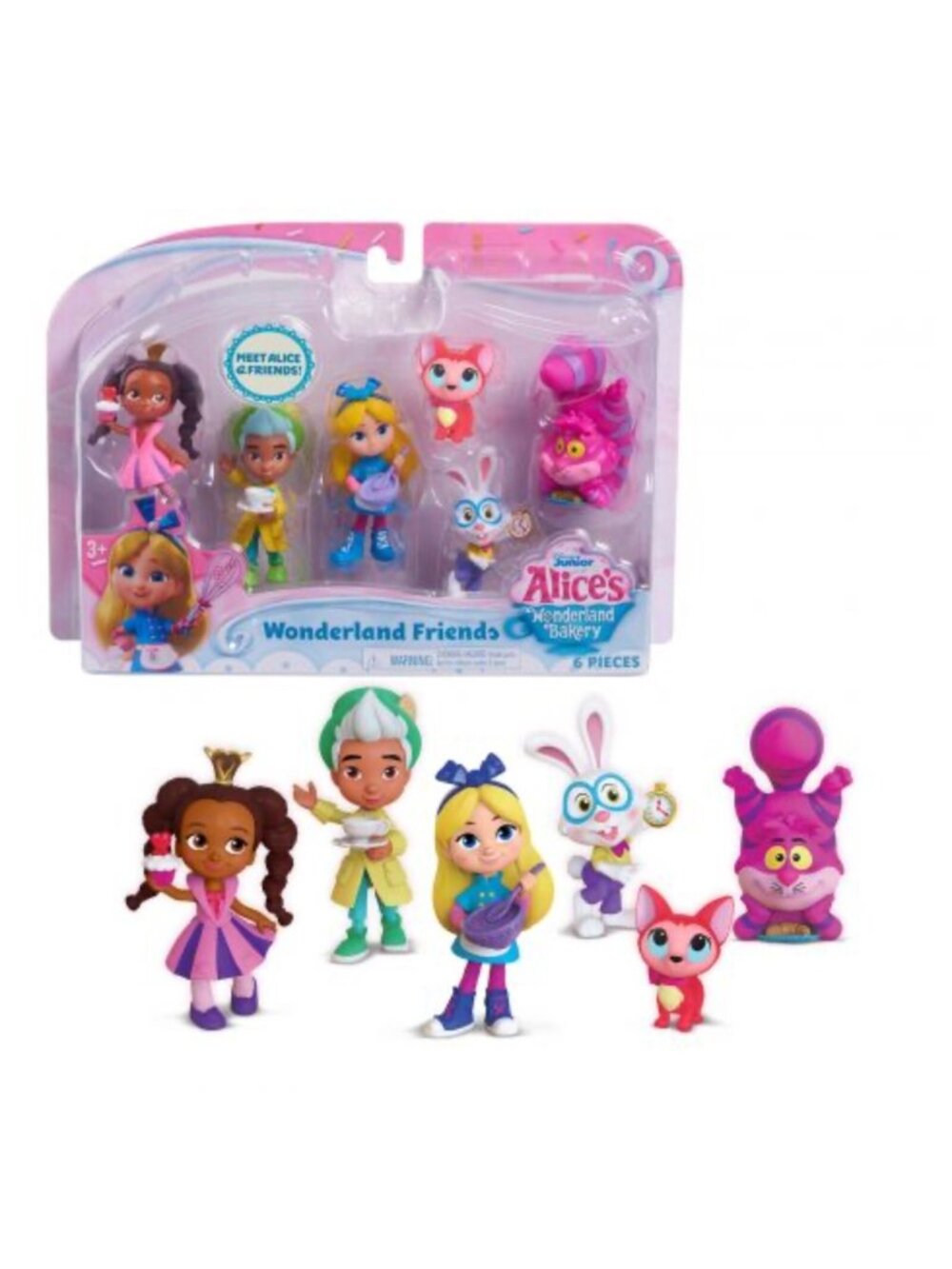 Disney Junior Alice's Wonderland Bakery Friends 6-Piece Figurine Set 3" NEW!